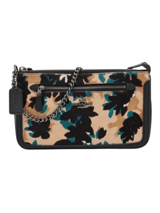 Coach Handbags - Coach New Leaf Print Nolita 24 58412E Leather and Calf
Hair Teal Walnut Purse
